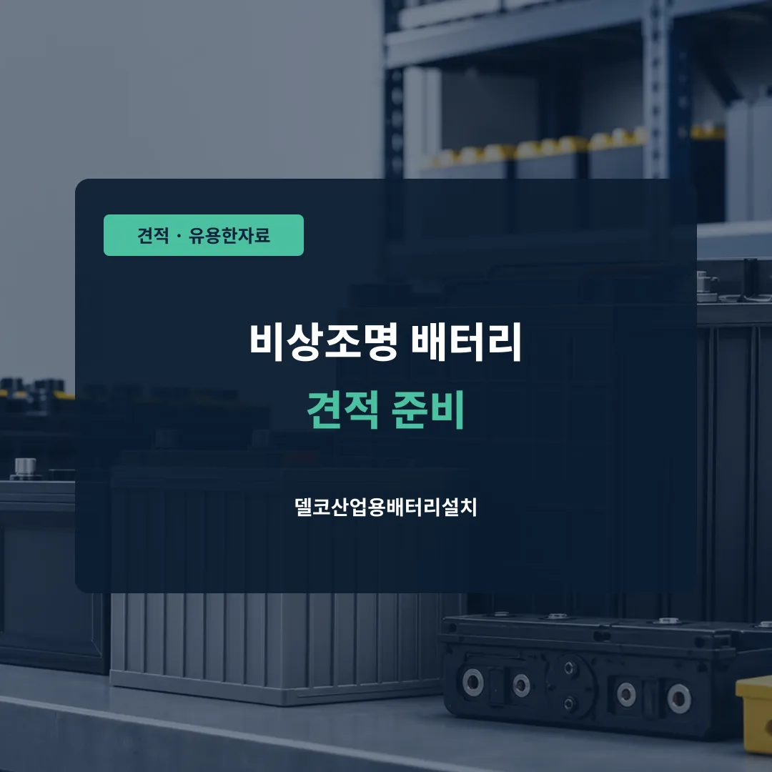 비상조명 배터리 견적 준비 대표 이미지
